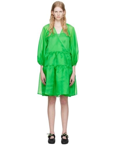 Cecilie Bahnsen Green Mirabelle Midi Dress