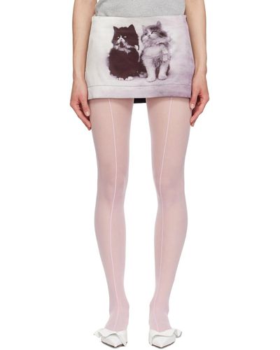 Ashley Williams Mini-jupe e à image de chats - Multicolore