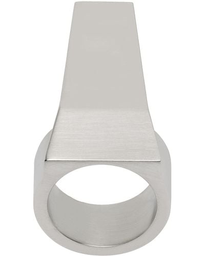 Rick Owens Silver Trunk Ring - White