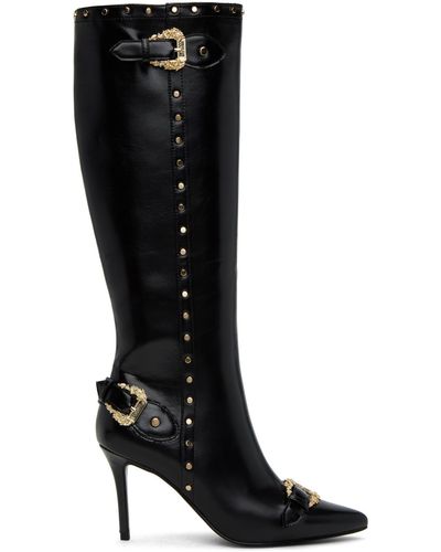 Versace Jeans Couture Bottes noires à ferrures exclusives à ssense