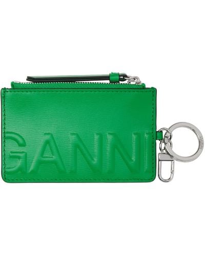 Ganni Green Banner Coin Pouch