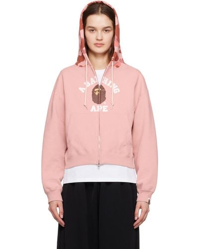 A Bathing Ape 1st Camo College Hoodie - Pink