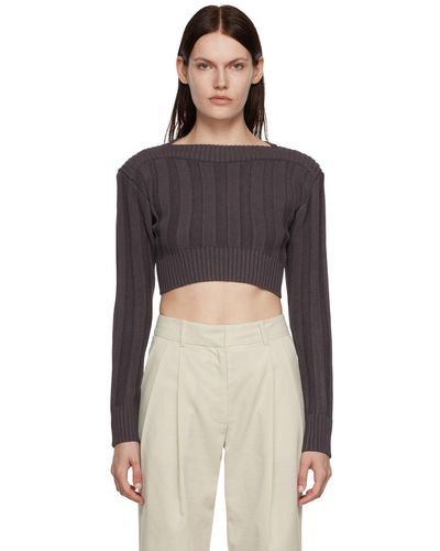 Low Classic Grey Cropped Jumper - Multicolour