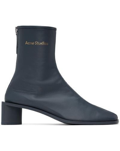 Acne Studios Blue Branded Logo Boots