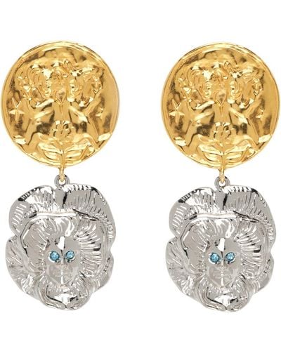 Chopova Lowena Gold & Silver Gemini Lady Drop Earrings - Metallic
