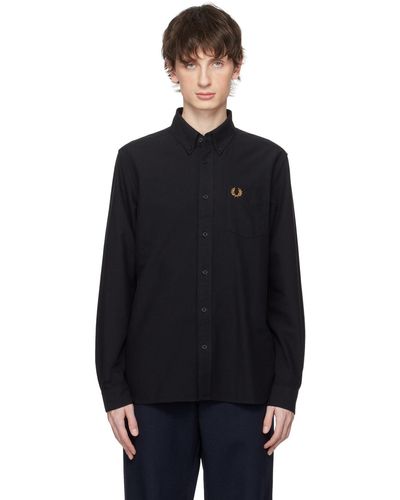 Fred Perry F perry chemise noire à logo brodé