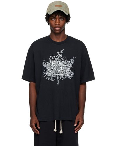 Acne Studios T-shirt noir à image à logo phosphorescente
