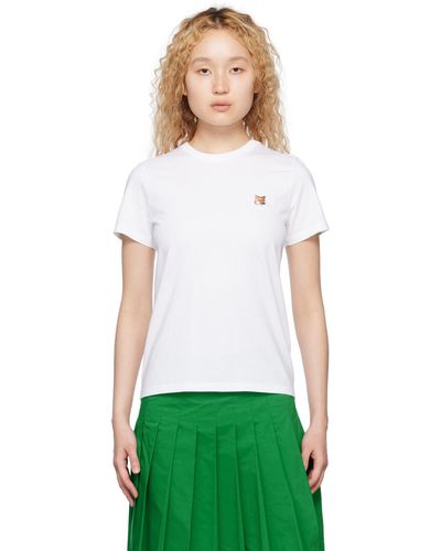 Maison Kitsuné ホワイト フォックスヘッド Tシャツ - グリーン