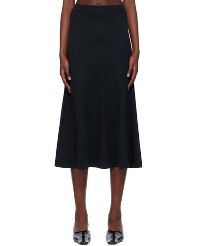 arch4 Allison Cashmere Midi Skirt - Black