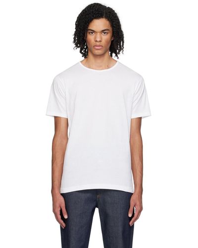 Sunspel T-shirt blanc en coton superfin