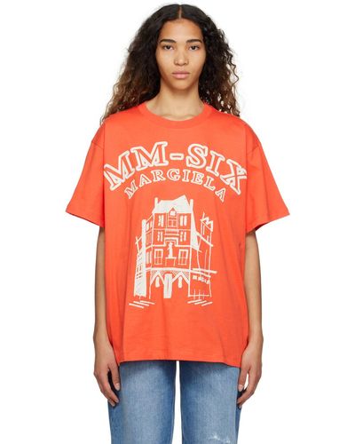 MM6 by Maison Martin Margiela T-shirt à image contrecollée - Orange