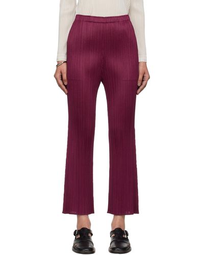 Pleats Please Issey Miyake Monthly Colours May Trousers - Red