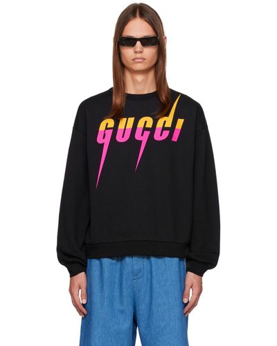 Gucci Sweat-shirt En Jersey De Coton À Imprimé - Noir