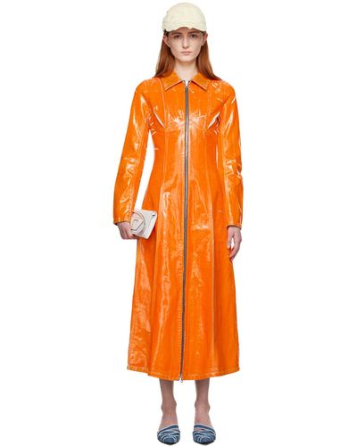 DIESEL Iesel robe longue e-luis-fsc en enim - Orange