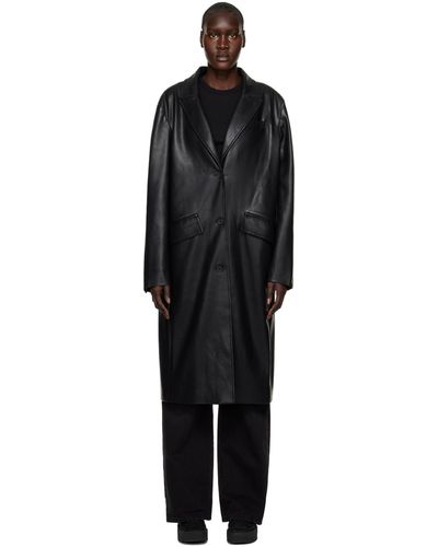 Ksubi Black Zephyr Duster Faux-leather Coat