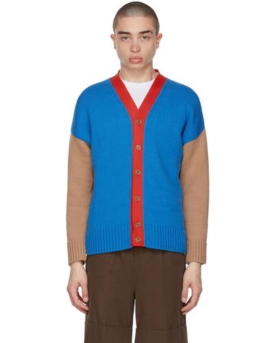 Opening Ceremony Combo Dropped Cardigan - Blue