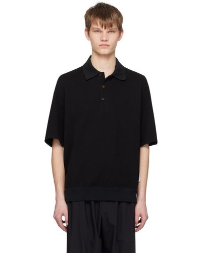 A PERSONAL NOTE 73 Buttoned Polo - Black