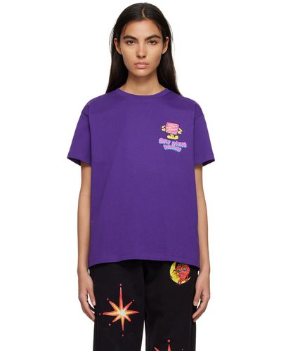 Sky High Farm T-shirt 'safety first' mauve - Violet