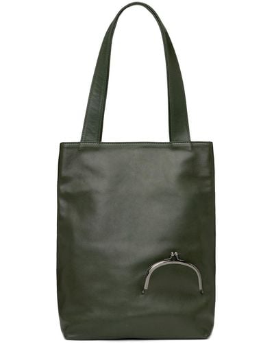 Yohji Yamamoto Green Discord Tote - Black