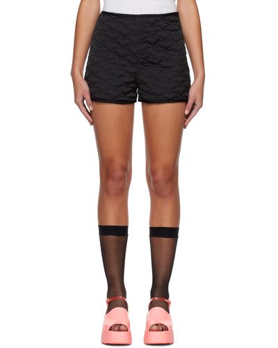 Anna Sui Quilted Hearts Shorts - Black