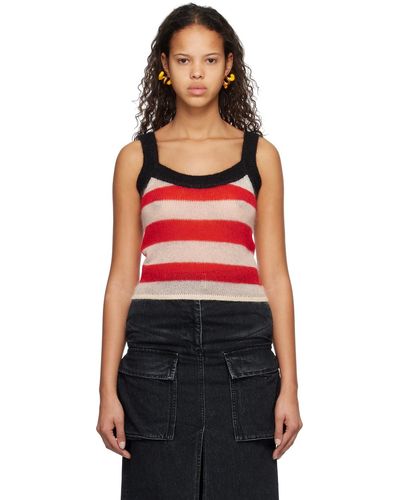 Sunnei Off- Striped Tank Top - Red