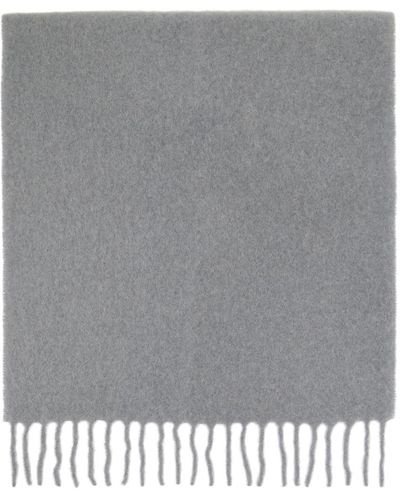 Totême Écharpe grise en tricot brossé d'alpaga