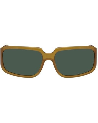 Dries Van Noten Orange Linda Farrow Edition Square Sunglasses - Green