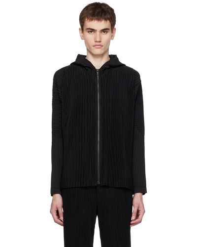 Homme Plissé Issey Miyake Pull à capuche monthly color august noir
