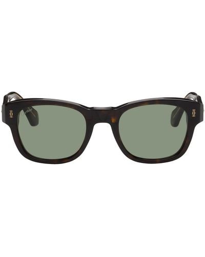 Cartier Tortoiseshell Square Sunglasses - Green