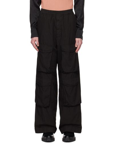 Dries Van Noten Black Loose-fit Cargo Trousers