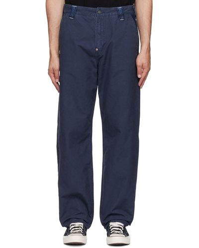 Evisu Navy Cotton Pants - Blue