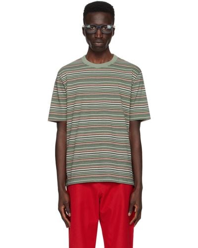 PS by Paul Smith カーキ& ボーダー Tシャツ - レッド