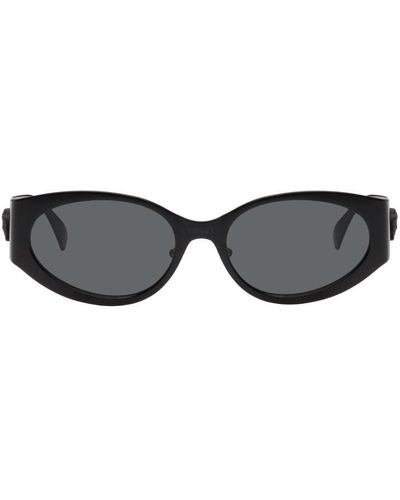 Versace Black 'la Medusa' Oval Sunglasses