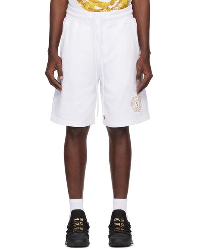 Versace Jeans Couture Short blanc à logo circulaire