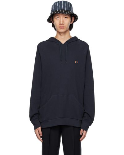 Paul Smith Navy Patch Hoodie - Blue