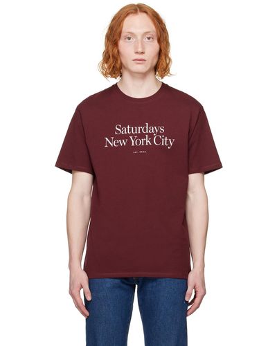 Saturdays NYC T-shirt miller bourgogne - Rouge