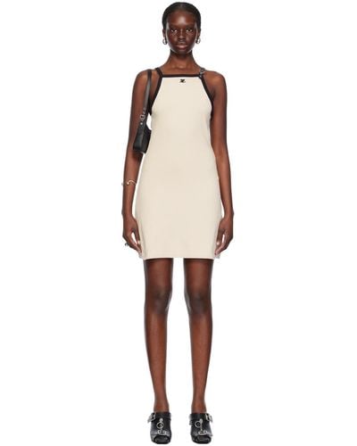 Courreges Off-white Pin-buckle Minidress - Black