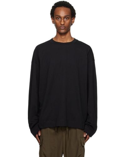 Dries Van Noten Black Loose-fit Long Sleeve T-shirt
