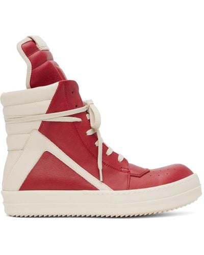 Rick Owens "lido Geobasket" Sneakers - Red