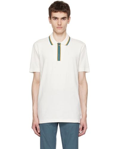 PS by Paul Smith Off-white Half Zip Polo