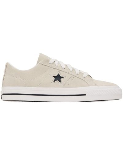 Converse Beige One Star Pro Low Trainers - Black