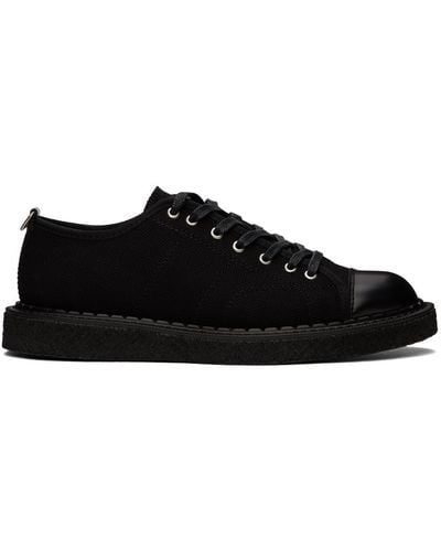 Fred Perry Black George Cox Edition Canvas Monkey Trainers