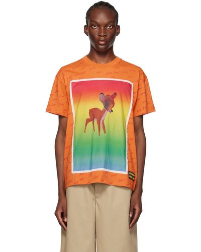 MERYLL ROGGE Beni Bischof Edition Rainbow Deer T-shirt - Orange