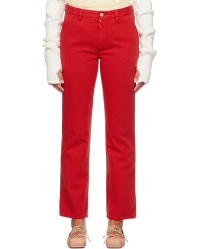 MM6 by Maison Martin Margiela Red Four-pocket Jeans