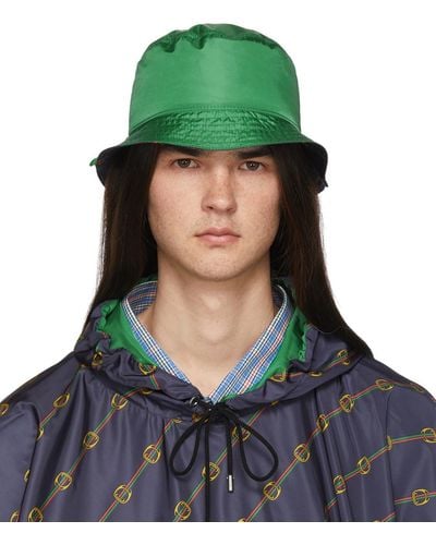 Gucci Chapeau bob réversible vert en nylon