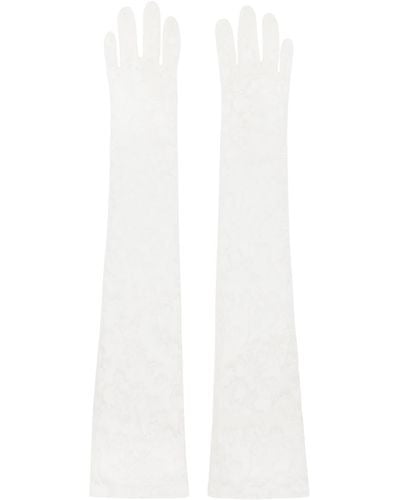 Anna Sui Ssense Exclusive Floral Gloves - White