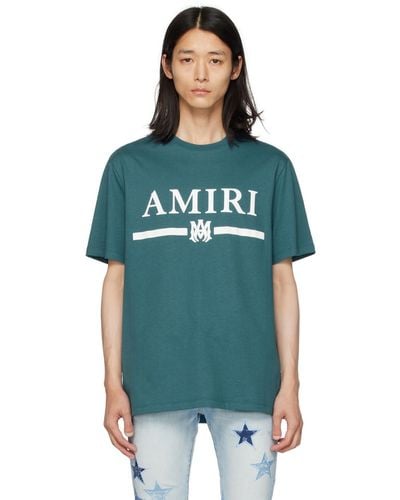 Amiri T-shirt bleu à logo