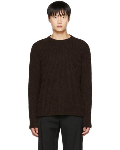 Giorgio Armani Ssense Exclusive Rib Sweater - Black