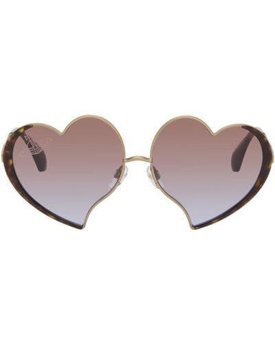 Vivienne Westwood Gold & Tortoiseshell Lovelace Sunglasses - Black