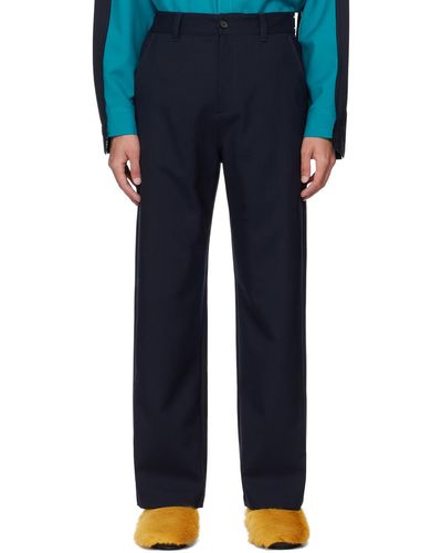 Marni Blue Four-pocket Trousers